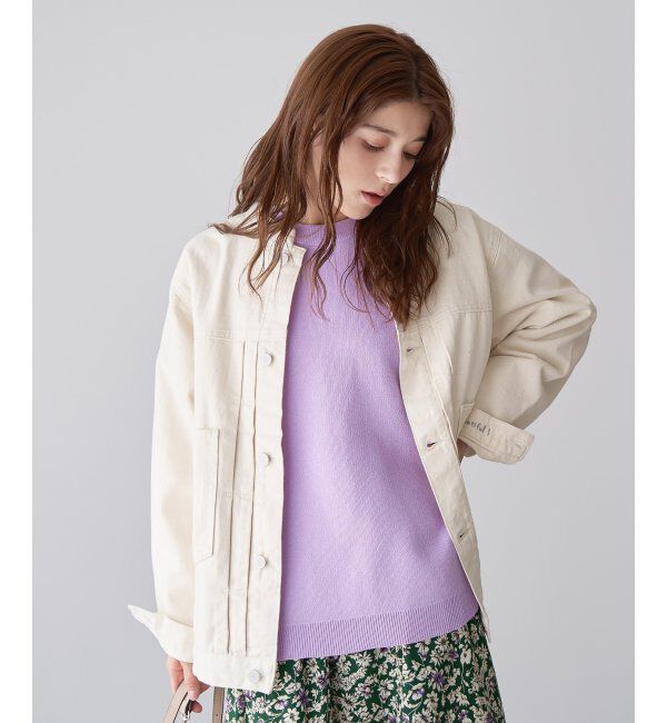 Lbc with Life「【sweet web掲載】LBCデニムノーカラージャケット」|ブルゾン・スタジャン|