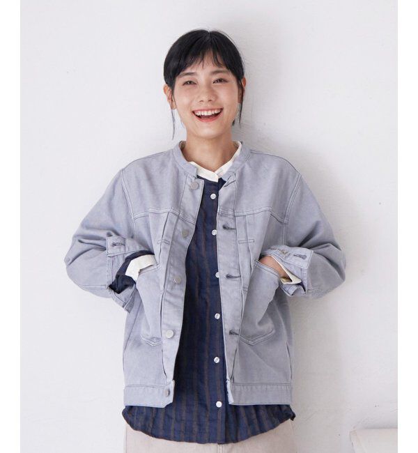 Lbc with Life「【sweet web掲載】LBCデニムノーカラージャケット」|ブルゾン・スタジャン|