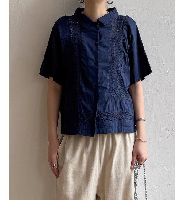 Lbc with Life「レース切り替えシャツ」|シャツ・ブラウス|