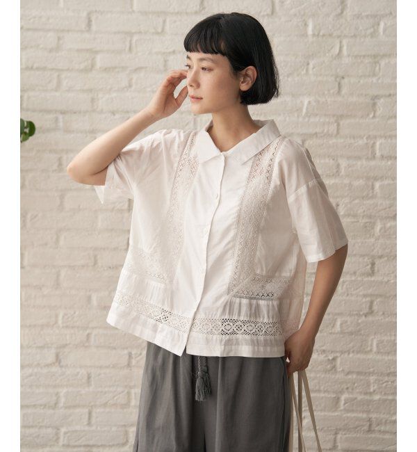 Lbc with Life「レース切り替えシャツ」|シャツ・ブラウス|