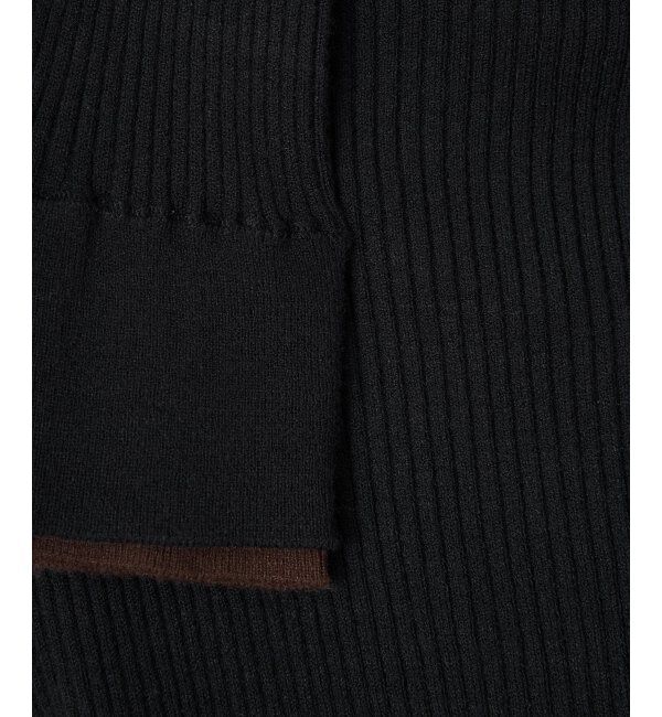 Lbc with Life「袖配色レイヤーリブニット」|カーディガン|