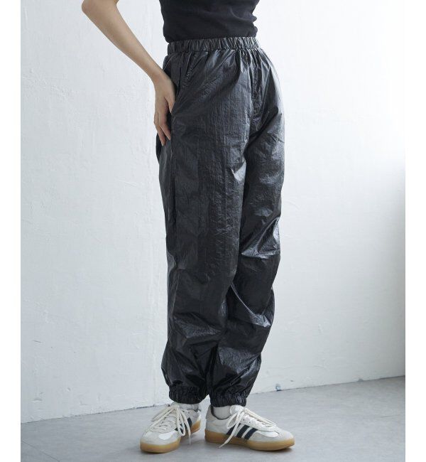 VENCE share style「メタリックパラシュートパンツ」|デニム|ブラック