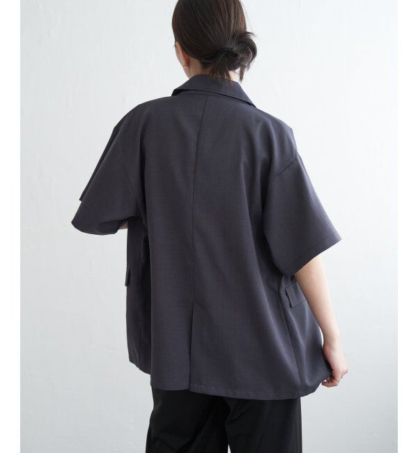 VENCE share style「ヘザーツイルハーフスリーブジャケット」|テーラードジャケット|
