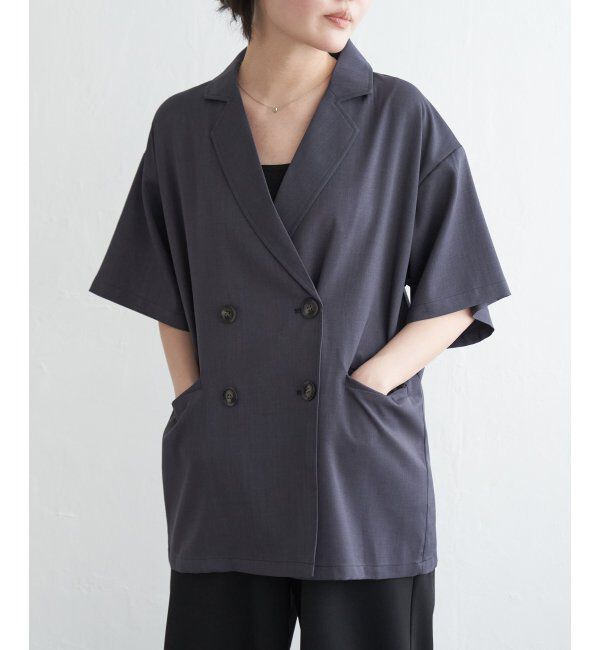 VENCE share style「ヘザーツイルハーフスリーブジャケット」|テーラードジャケット|