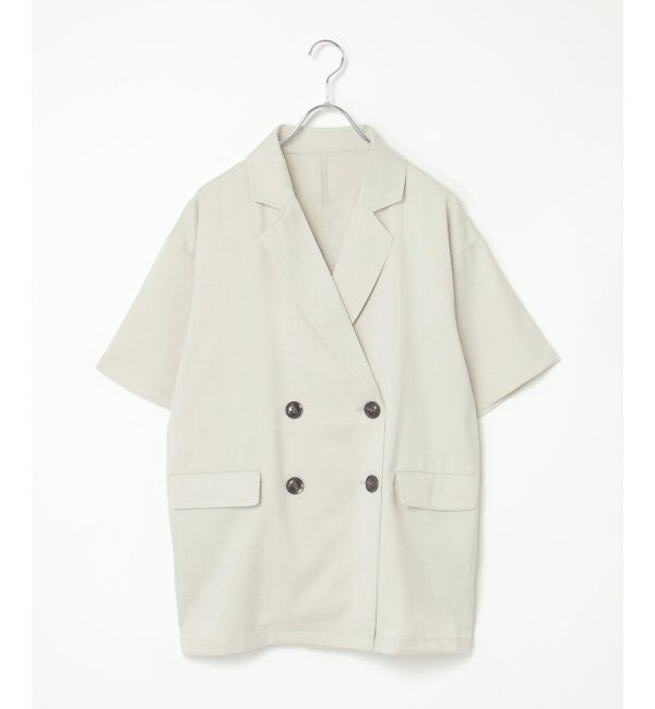 VENCE share style「ヘザーツイルハーフスリーブジャケット」|テーラードジャケット|アイボリー