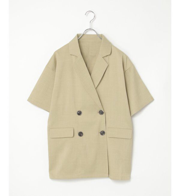 VENCE share style「ヘザーツイルハーフスリーブジャケット」|テーラードジャケット|ベージュ
