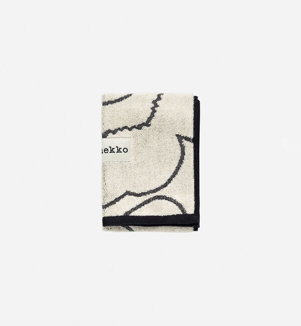 Marimekko「Piirto Unikko ゲストタオル」|タオル|ブラック&times;アイボリー