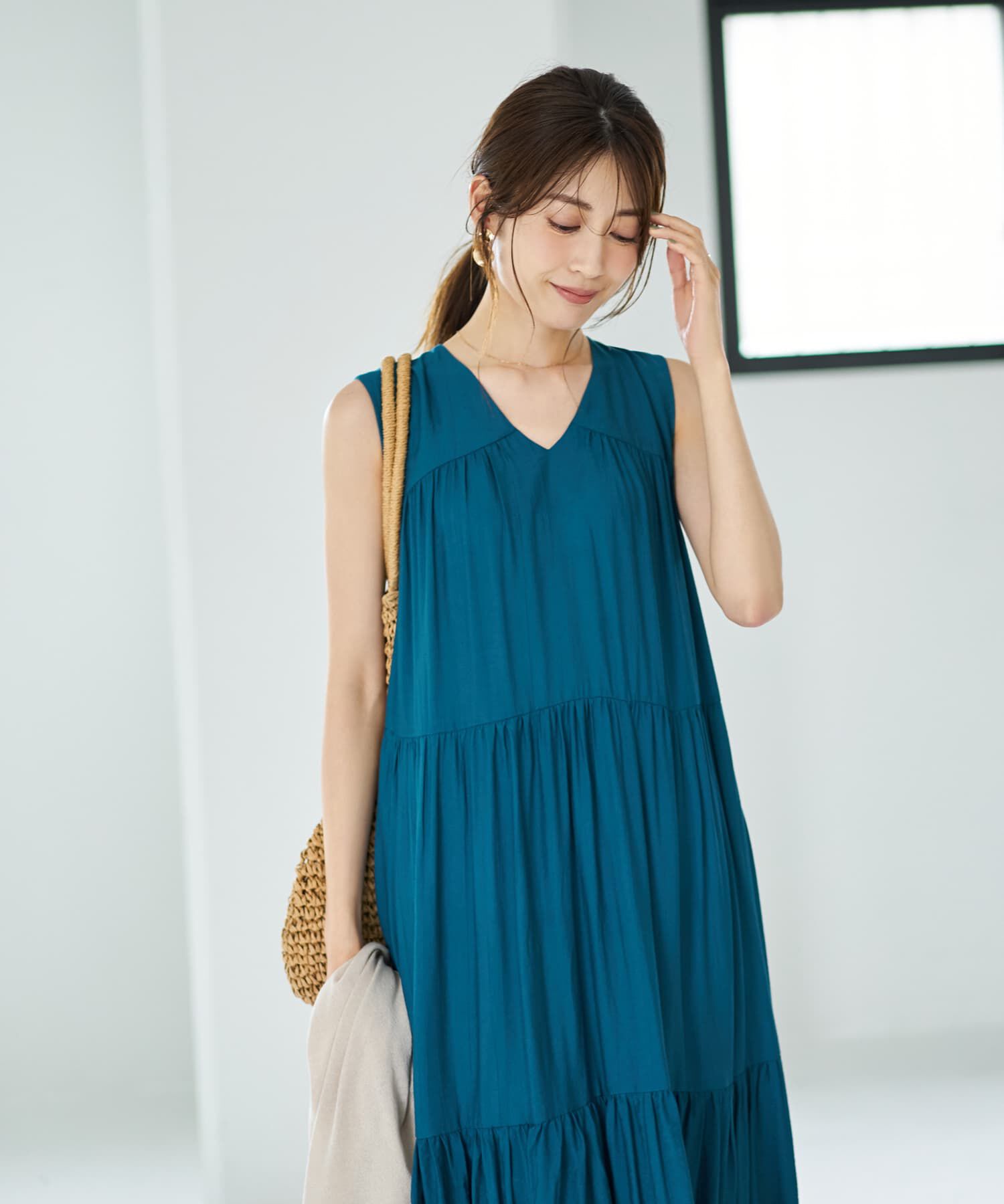 STYLE DELI「【LUXE】楊柳ティアードサマードレスB」|ワンピース|