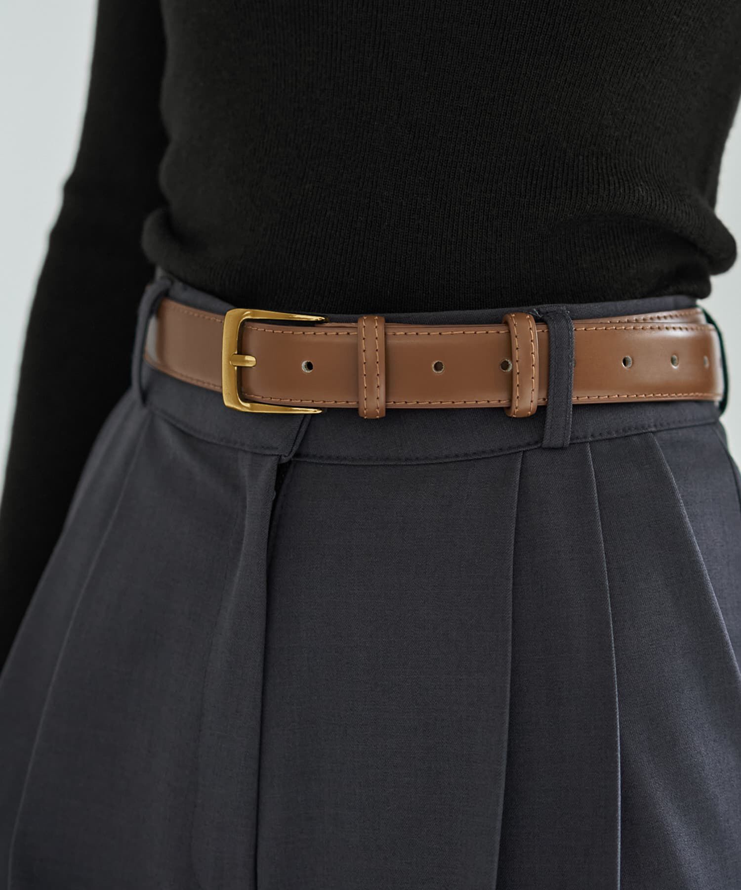 STYLE DELI「【DELI by】ミニマルリアルレザーベルト（ゴールド）」|ベルト|