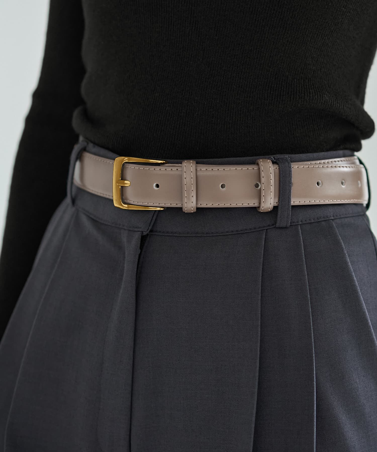 STYLE DELI「【DELI by】ミニマルリアルレザーベルト（ゴールド）」|ベルト|