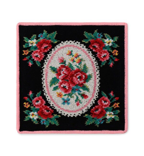 FEILER「マドモワゼルローズ　ハンカチ」|ハンカチ|ブラック&times;ピンク