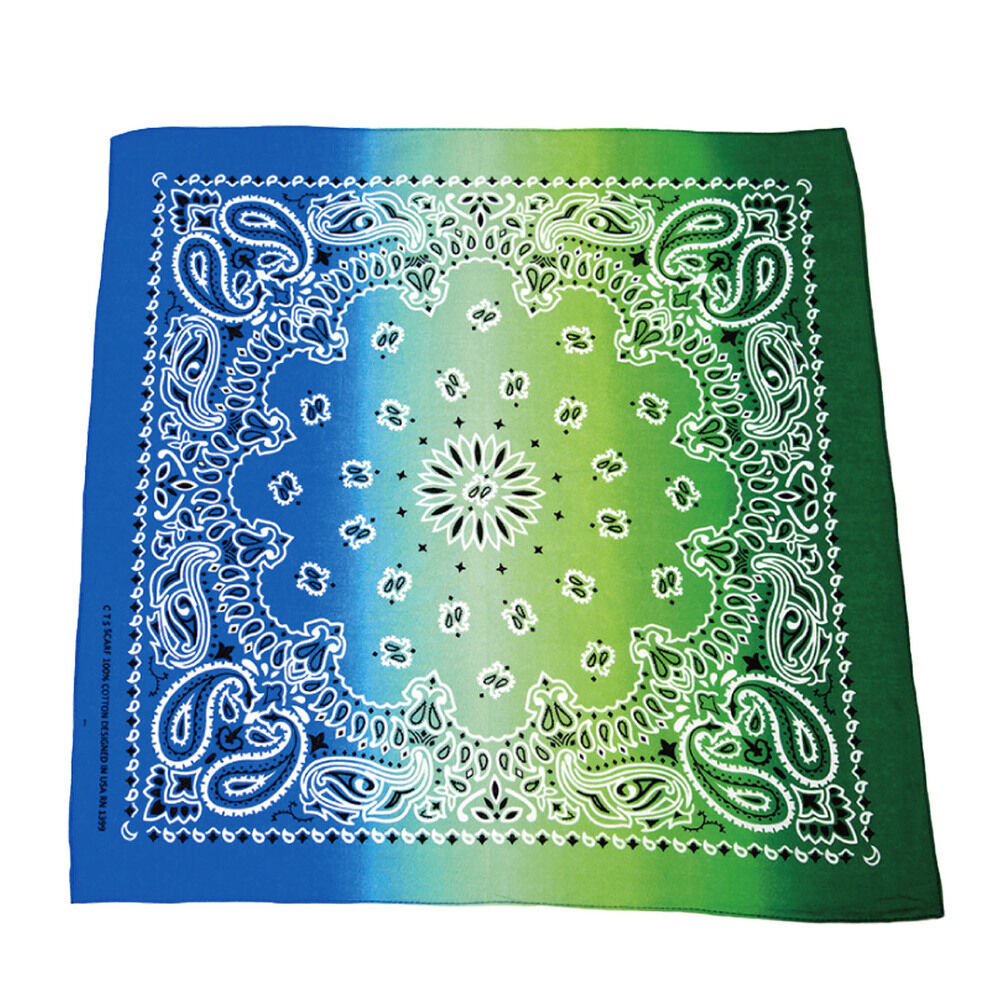 BACKYARD FAMILY「バンダナ 通販 スカーフ 柄 BANDANNA マスク ハンカチ ターバン 帽子 おしゃれ」|マフラー|グリーン1