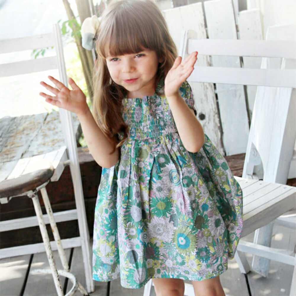 BACKYARD FAMILY「Rora ワンピース キッズ 通販 ローラ ワンピ スビー 半袖 花柄 フラワー お花 綿100%」|その他|グリーン1