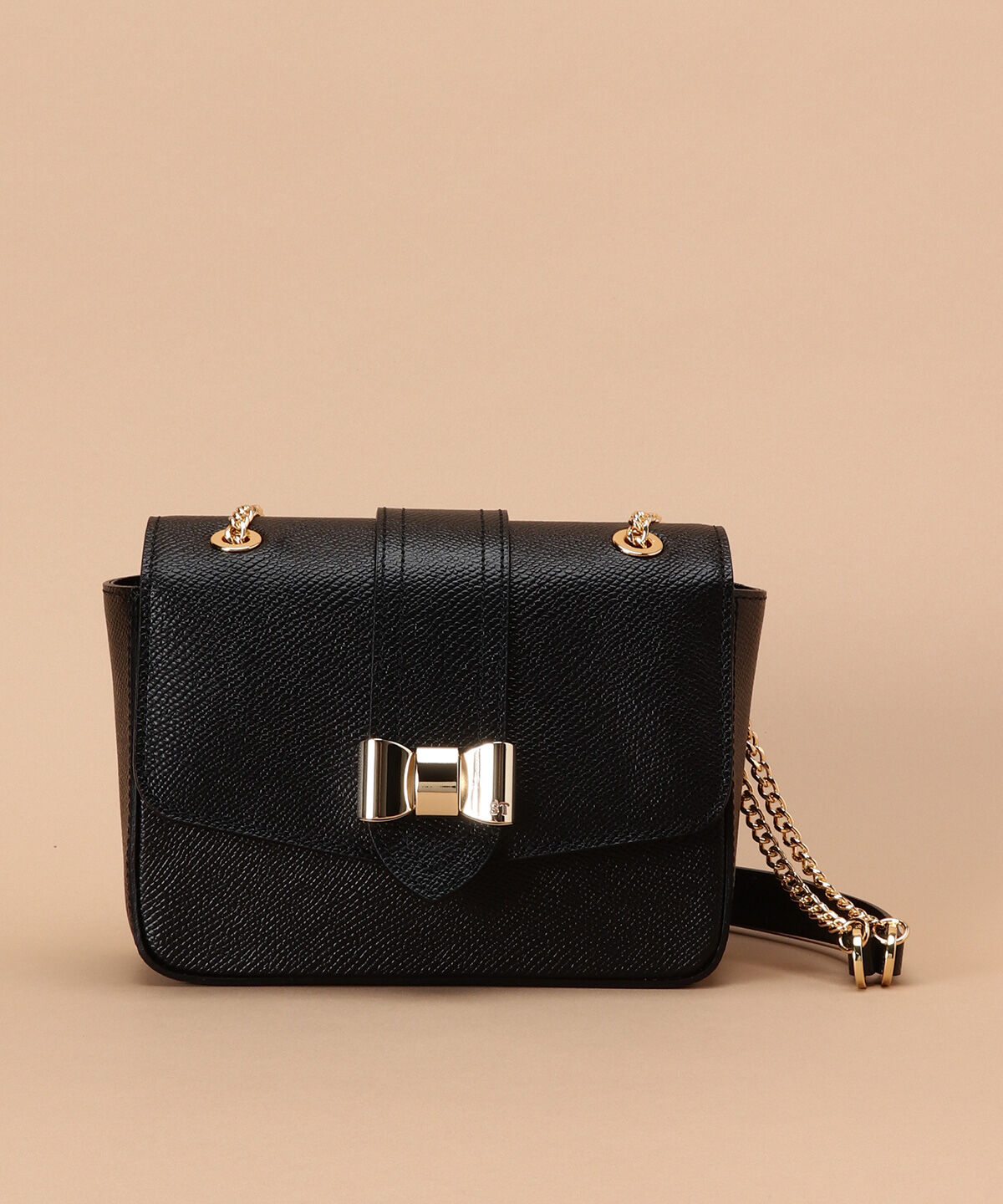 Samantha Thavasa「リボンモチーフ スクエアショルダーバッグ」|ショルダー・メッセンジャー|ブラック