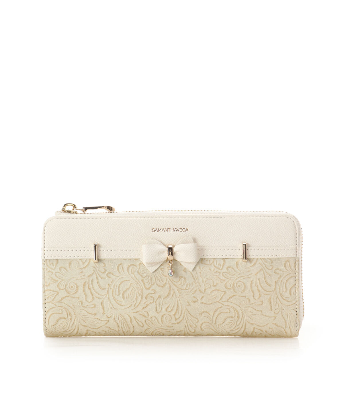 Samantha Vega「フローラルアクセントリボン長財布」|財布|オフホワイト