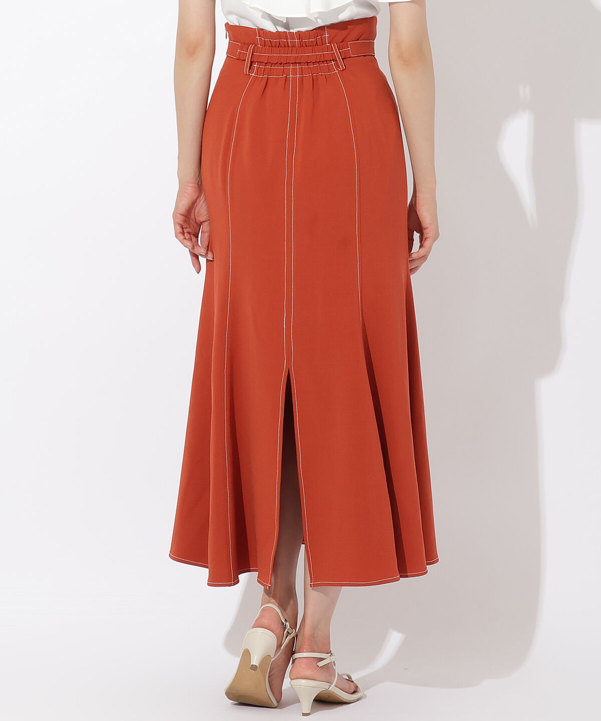 アンドクチュール「ビットベルト付きナロースカート」|フレア|