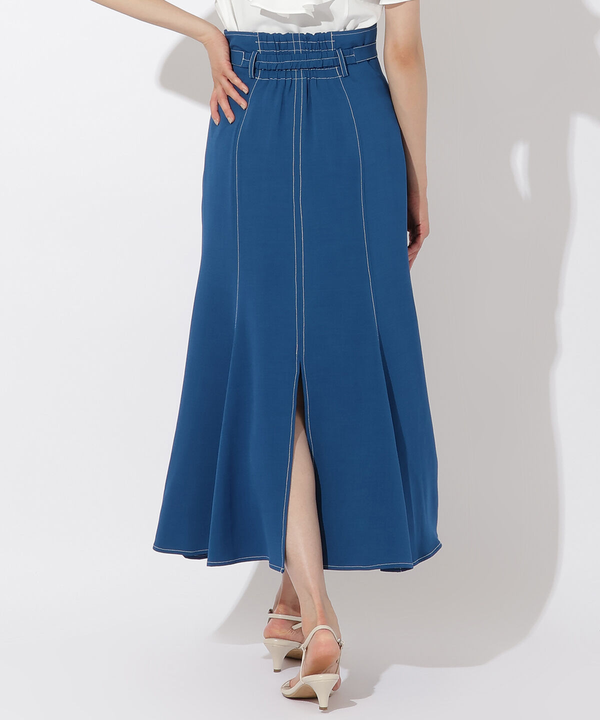 アンドクチュール「ビットベルト付きナロースカート」|フレア|