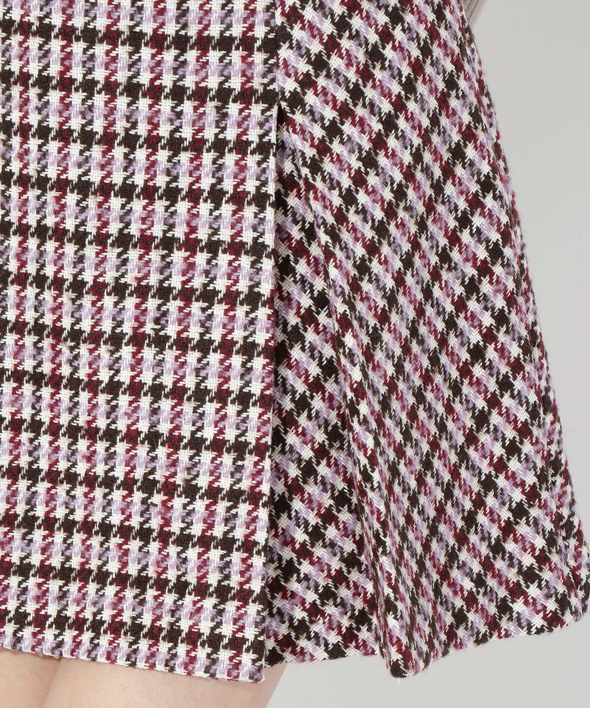 アンドクチュール「カラー千鳥ツイードミニスカート」|台形|