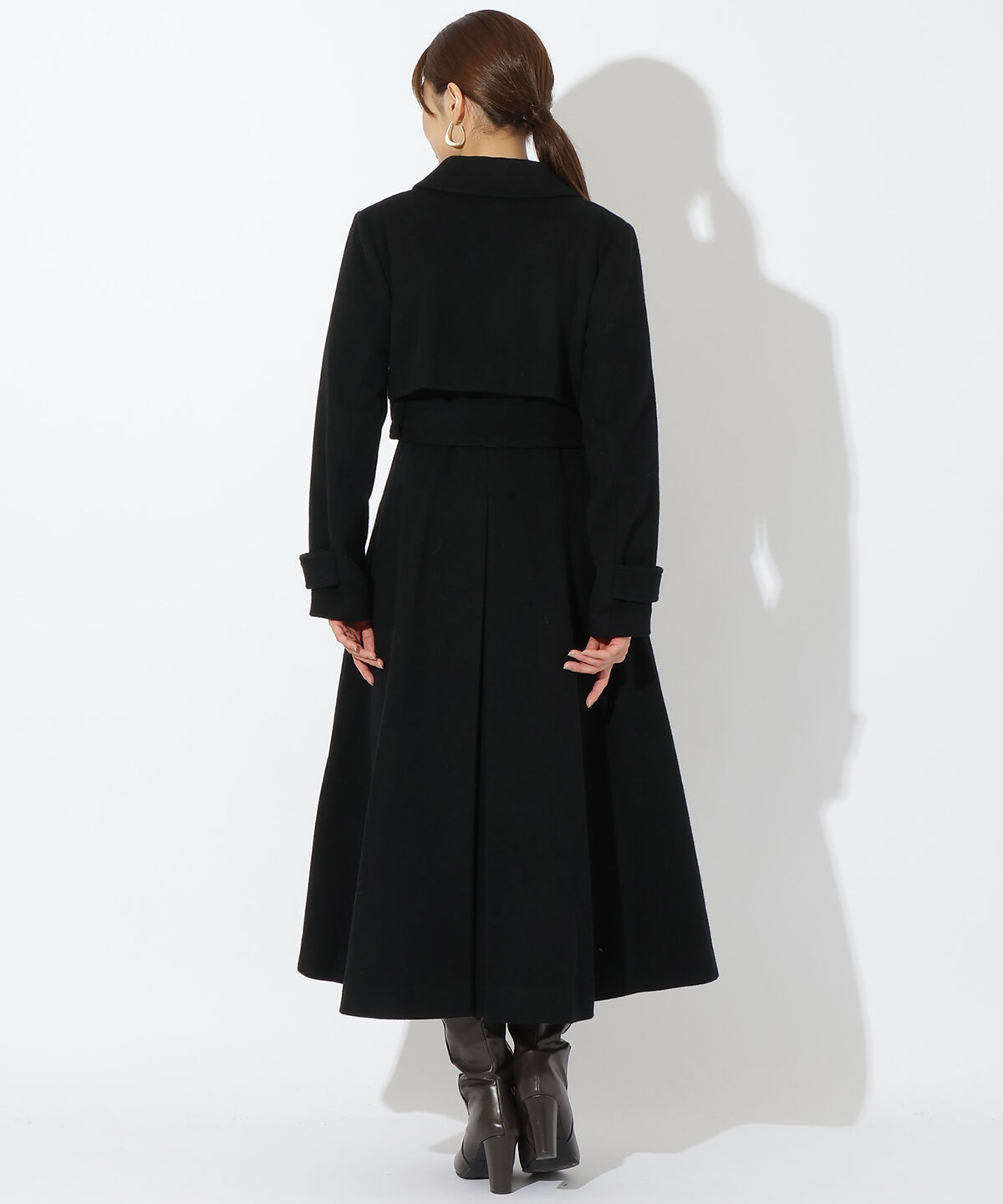 アンドクチュール「エコファー付きＷブレストロングコート」|ステンカラーコート|