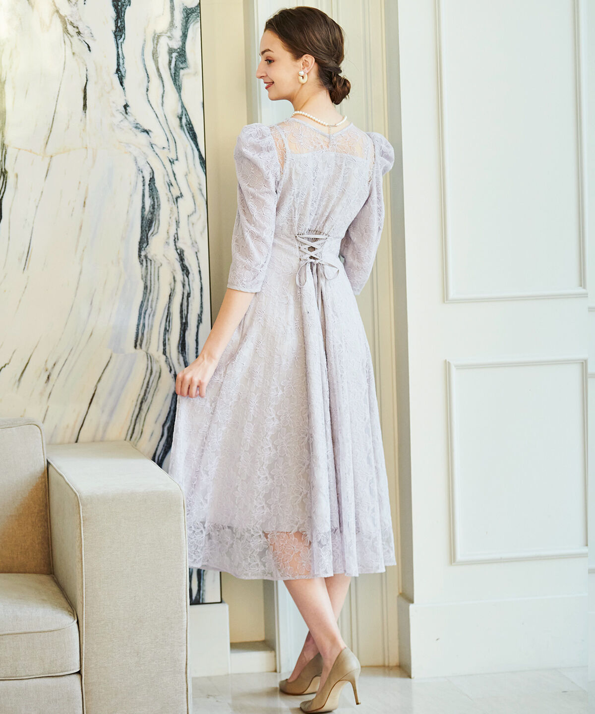 アンドクチュール「エンブロイダリーレースドレス」|ドレス|