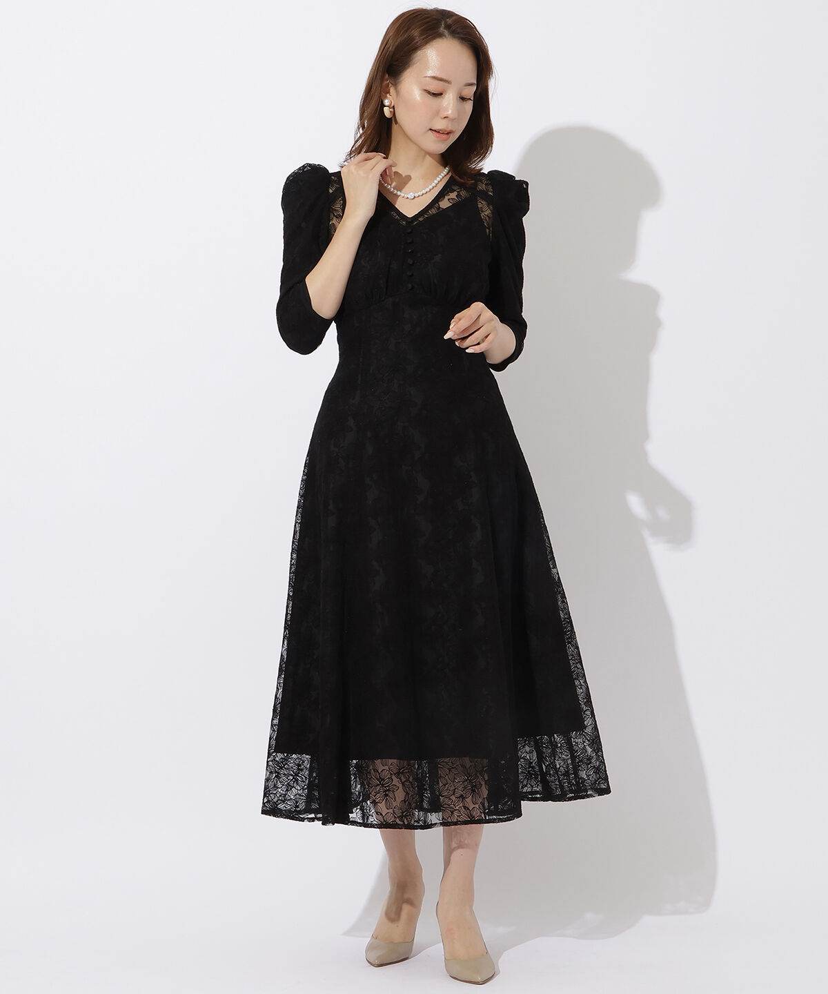 アンドクチュール「エンブロイダリーレースドレス」|ドレス|