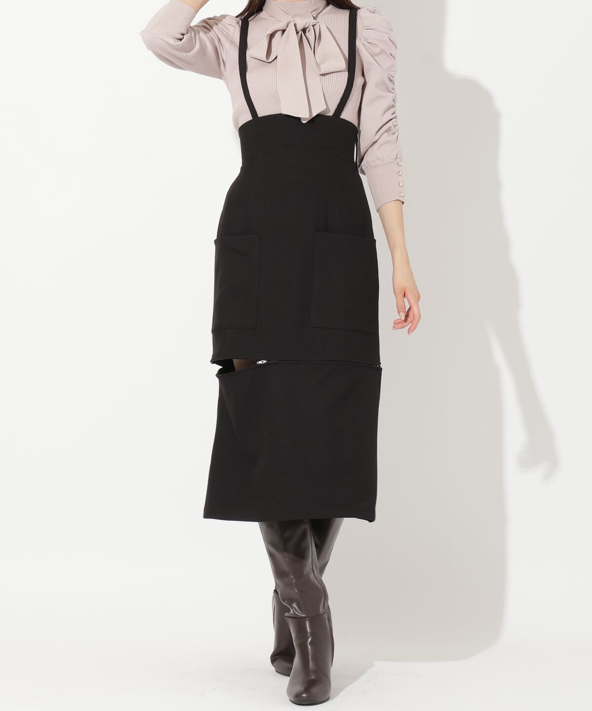 アンドクチュール「サスペ付き2wayスカート」|タイト|