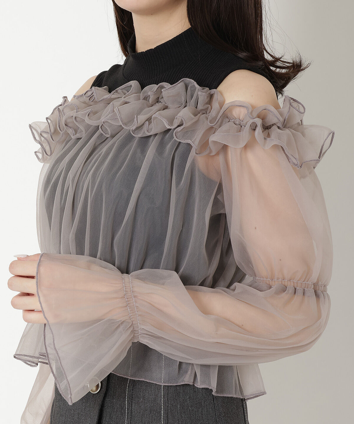 REDYAZEL「チュールドッキングニット」|シャツ・ブラウス|