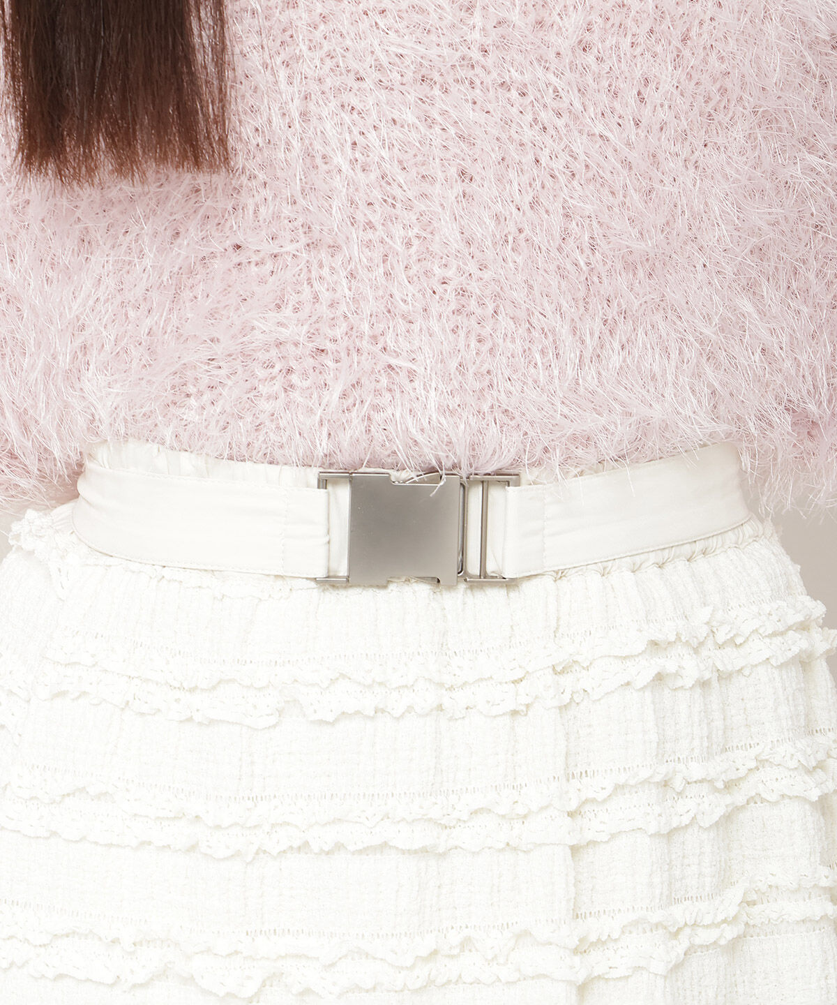 REDYAZEL「ベルトつきボーダーフリルスカート」|フレア|