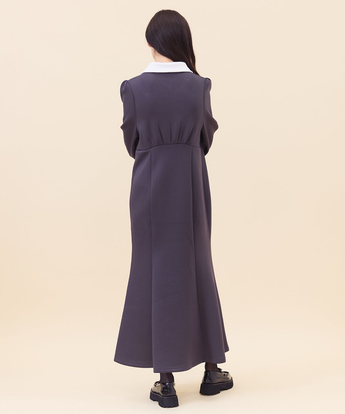 REDYAZEL「襟付きダンボールロングワンピース」|ワンピース|