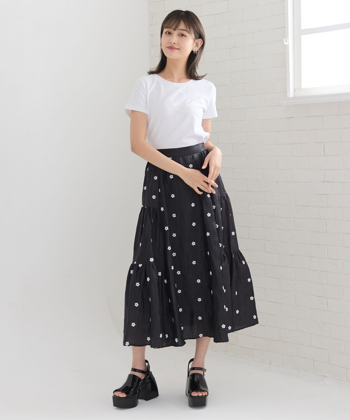 REDYAZEL「チュールフリルRAロゴTシャツ」|Tシャツ・カットソー|