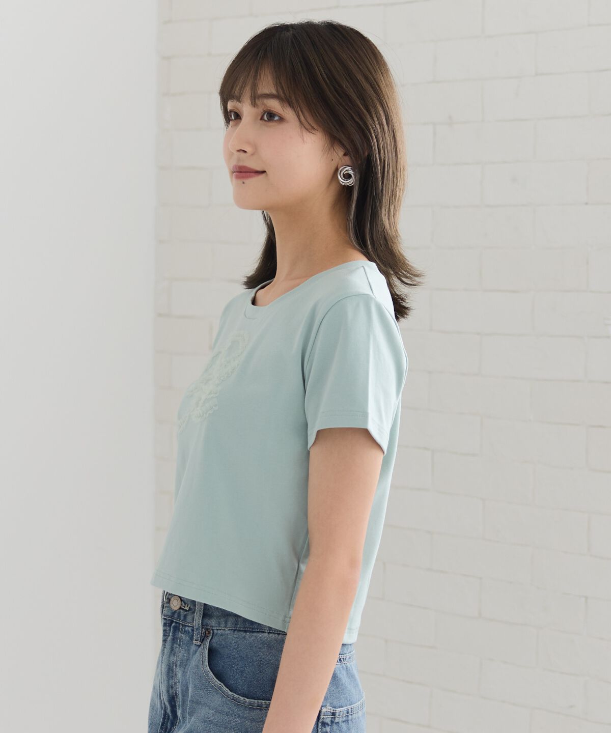 REDYAZEL「チュールフリルRAロゴTシャツ」|Tシャツ・カットソー|