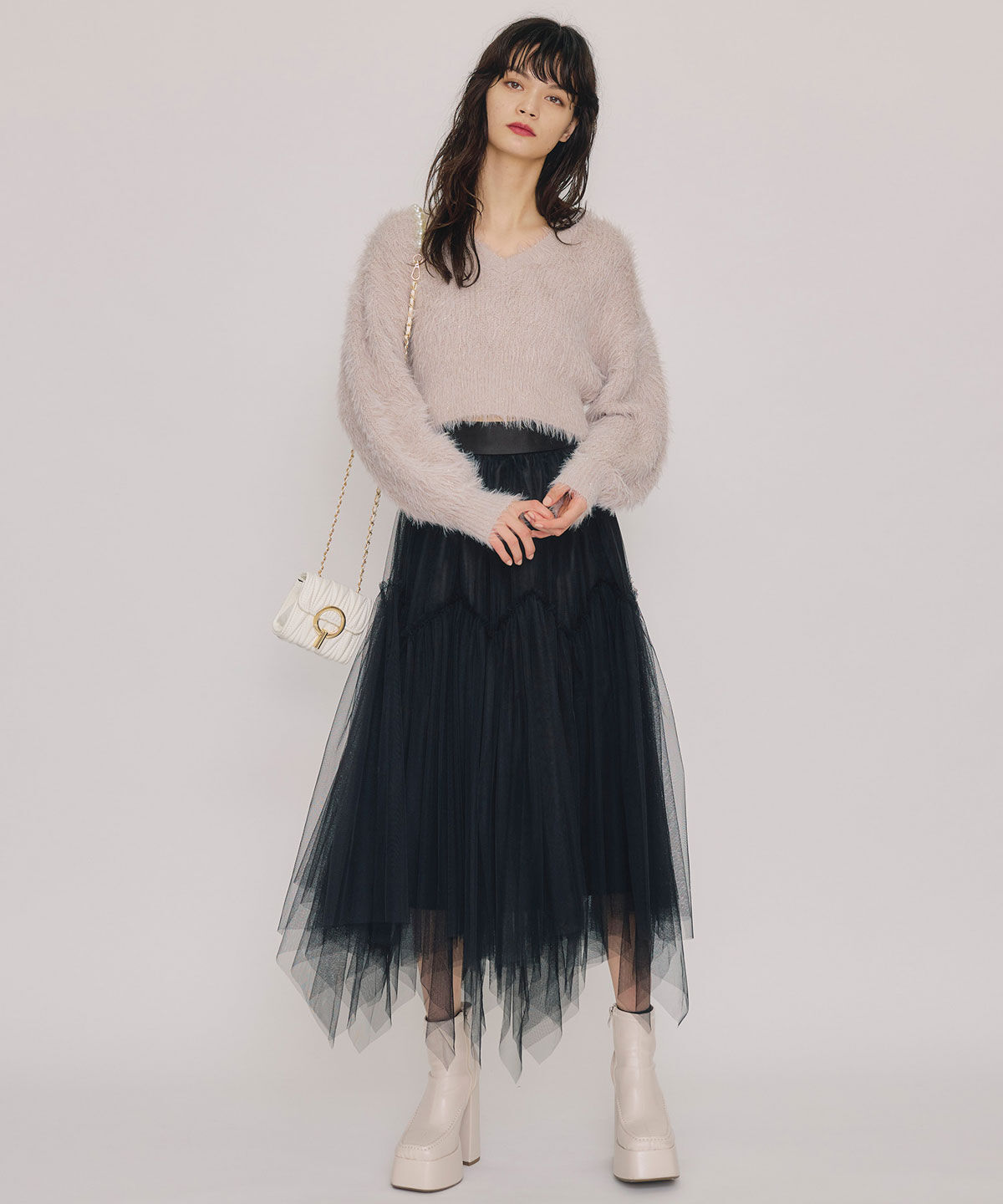 REDYAZEL「ラメシャギーニットプルオーバー」|ニット・セーター|