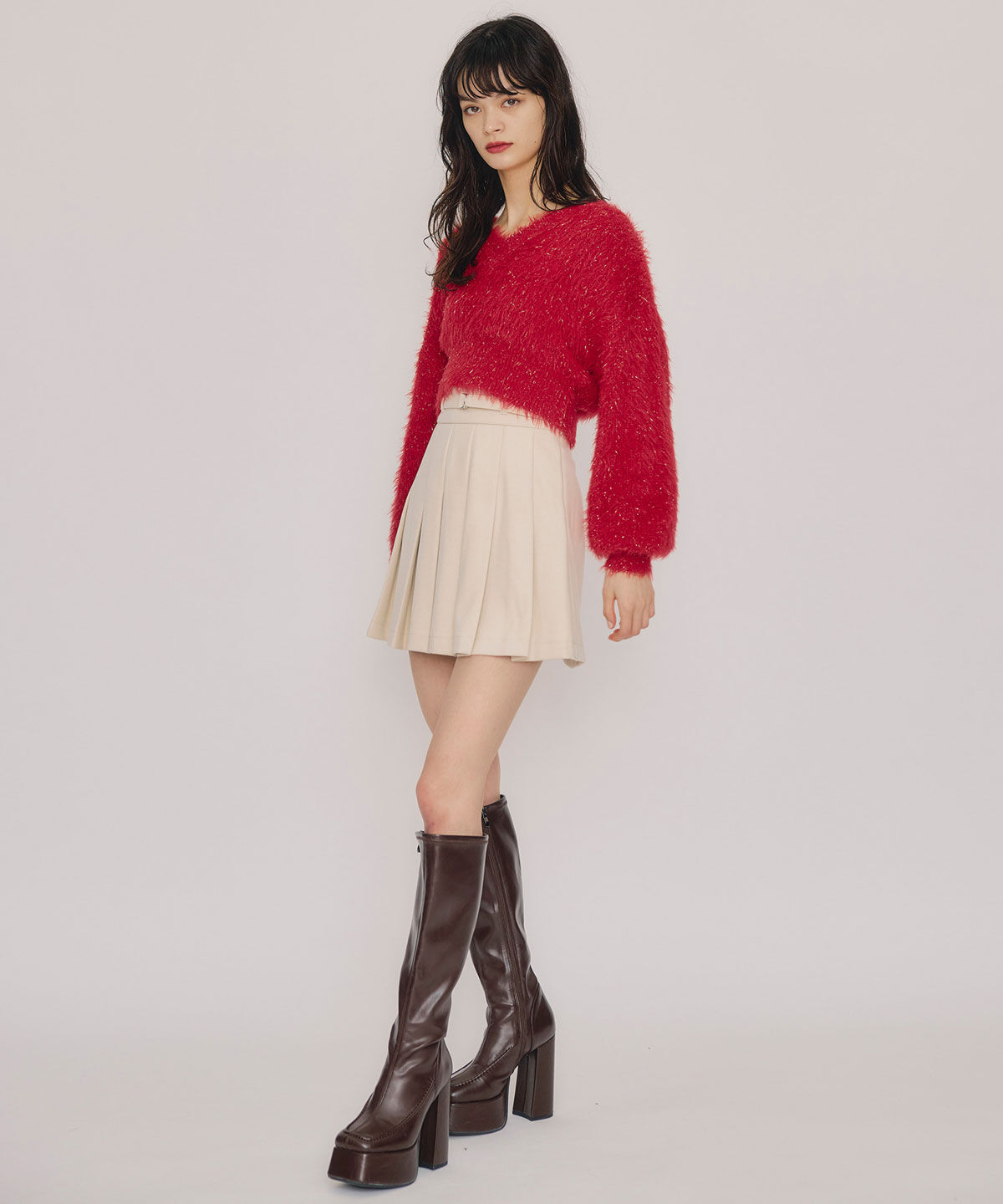 REDYAZEL「ラメシャギーニットプルオーバー」|ニット・セーター|