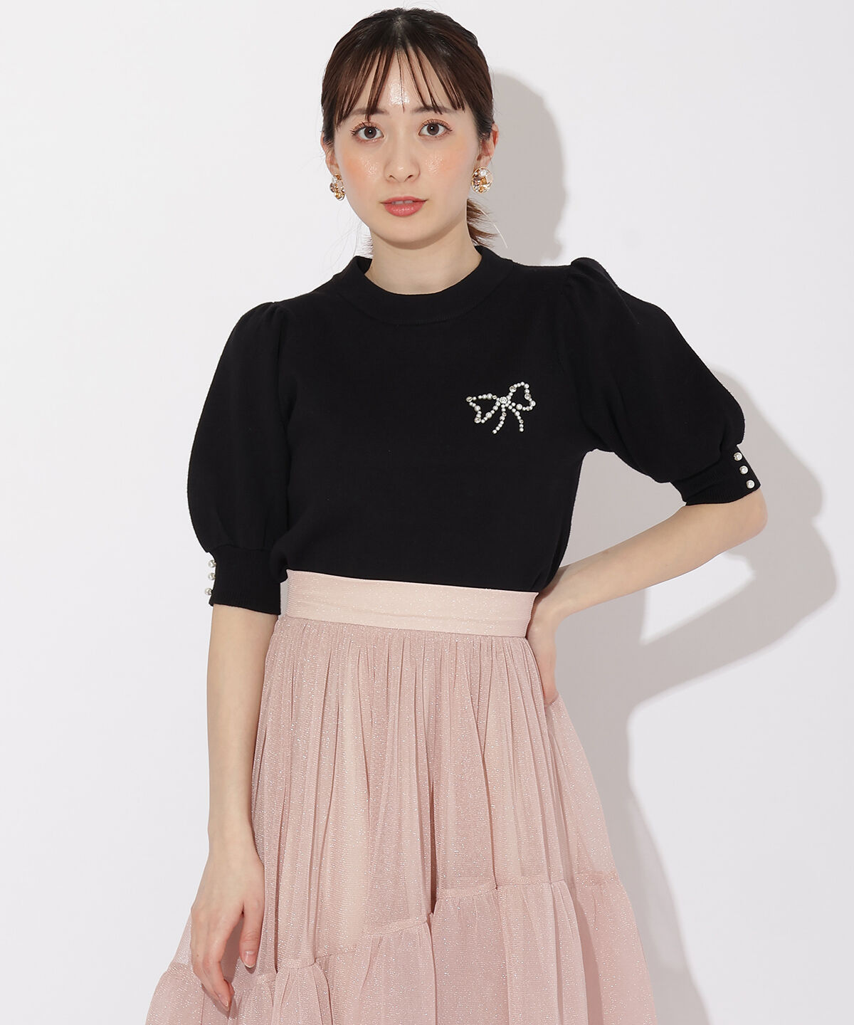 WILLSELECTION「リボンモチーフニットプルオーバー」|ニット・セーター|