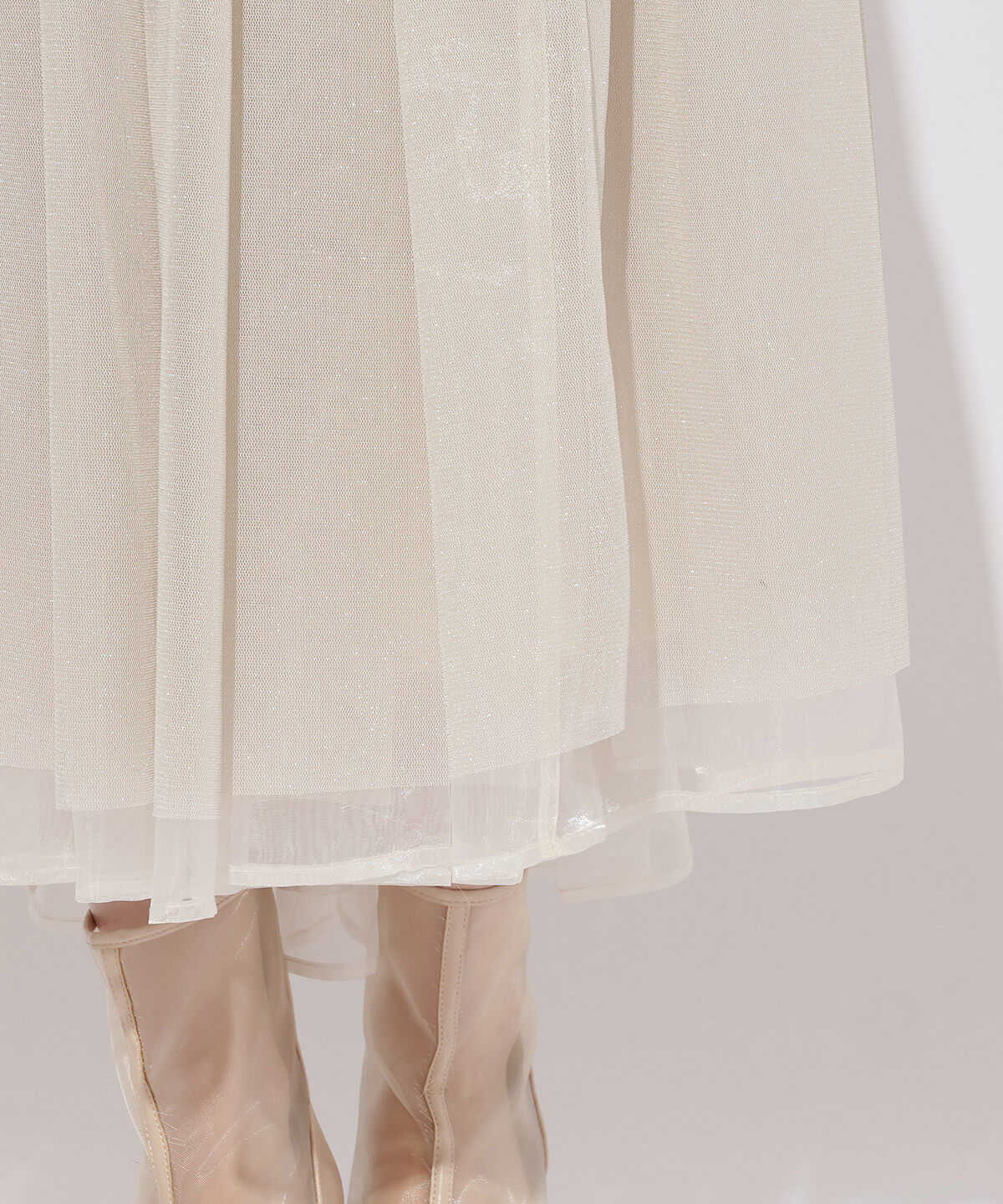 WILLSELECTION「ラメチュールボリュームスカート」|フレア|