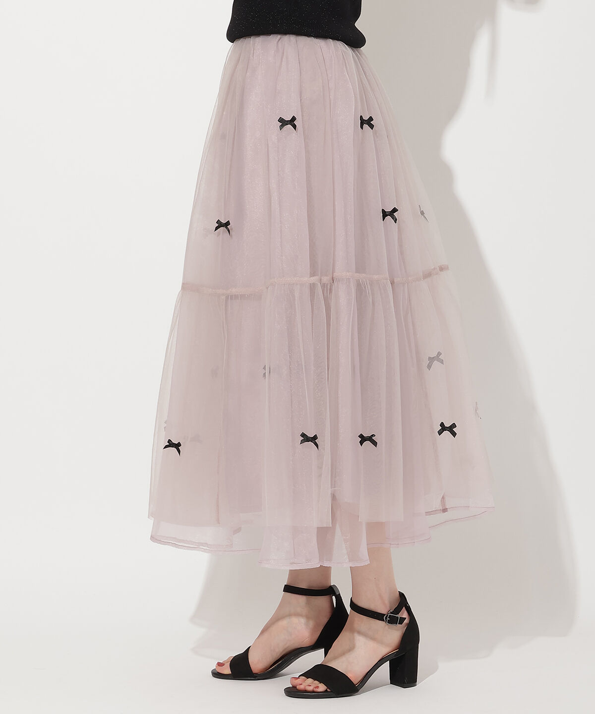 WILLSELECTION「リボンデザインチュールスカート」|フレア|