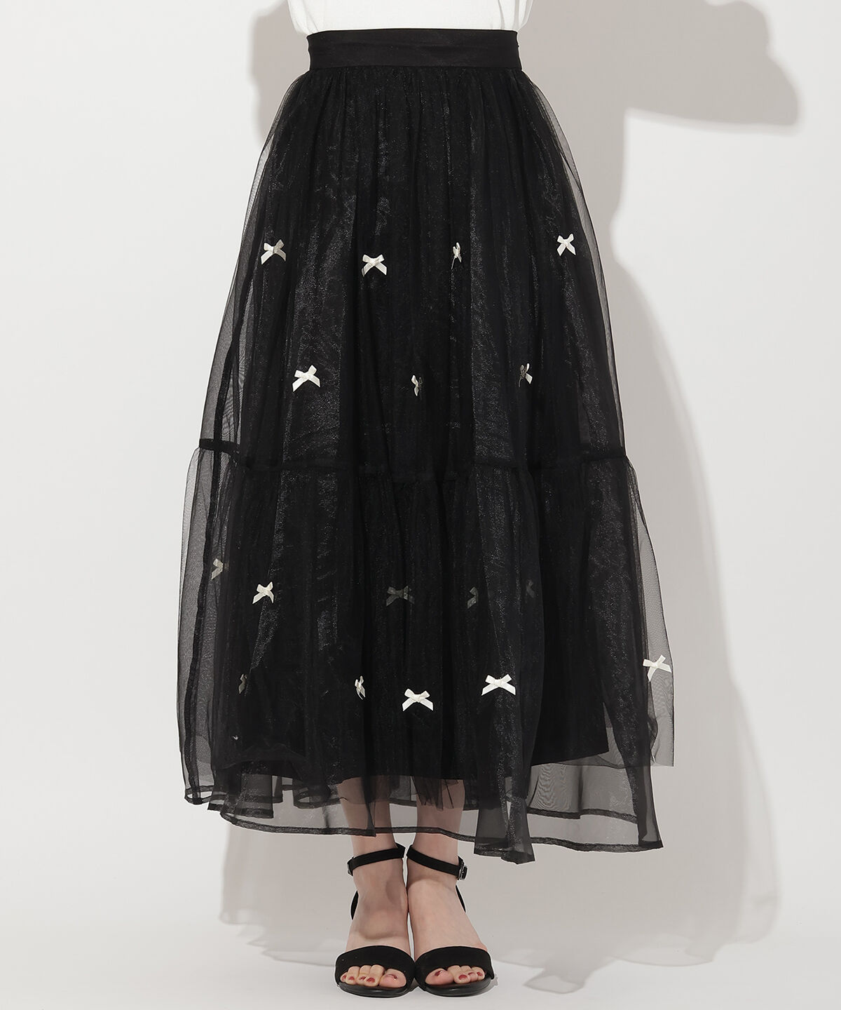 WILLSELECTION「リボンデザインチュールスカート」|フレア|