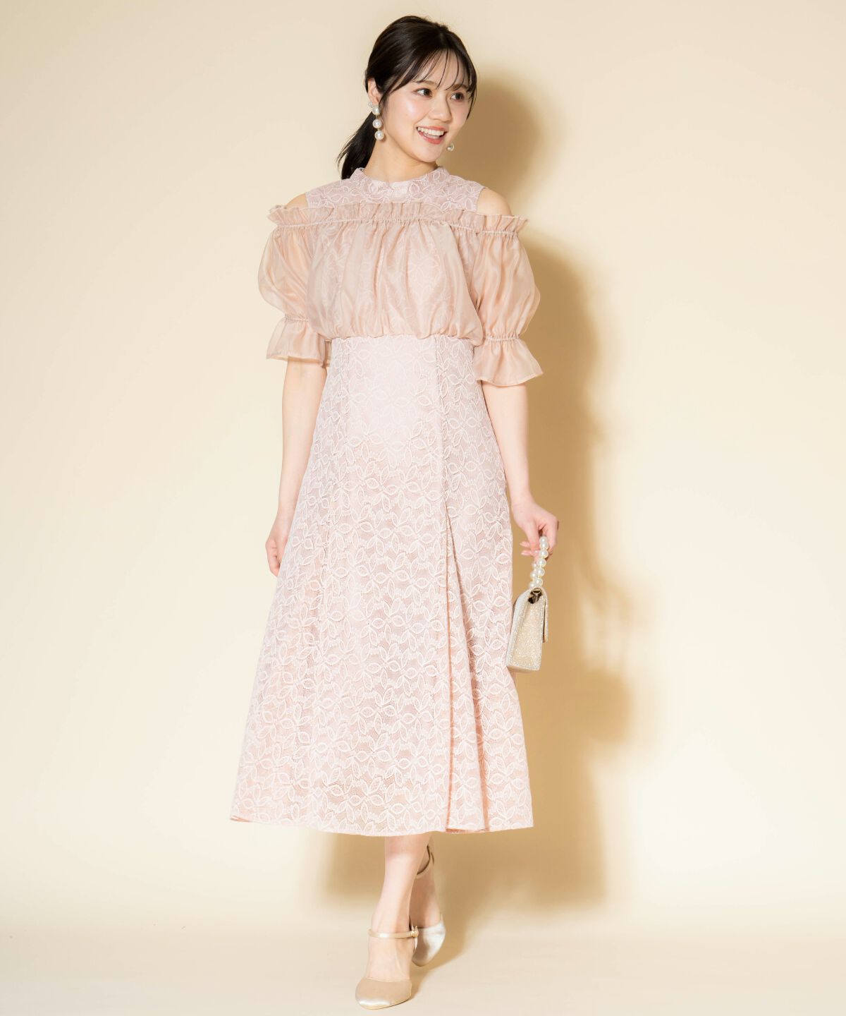 WILLSELECTION「オフショルレースドレス」|ドレス|