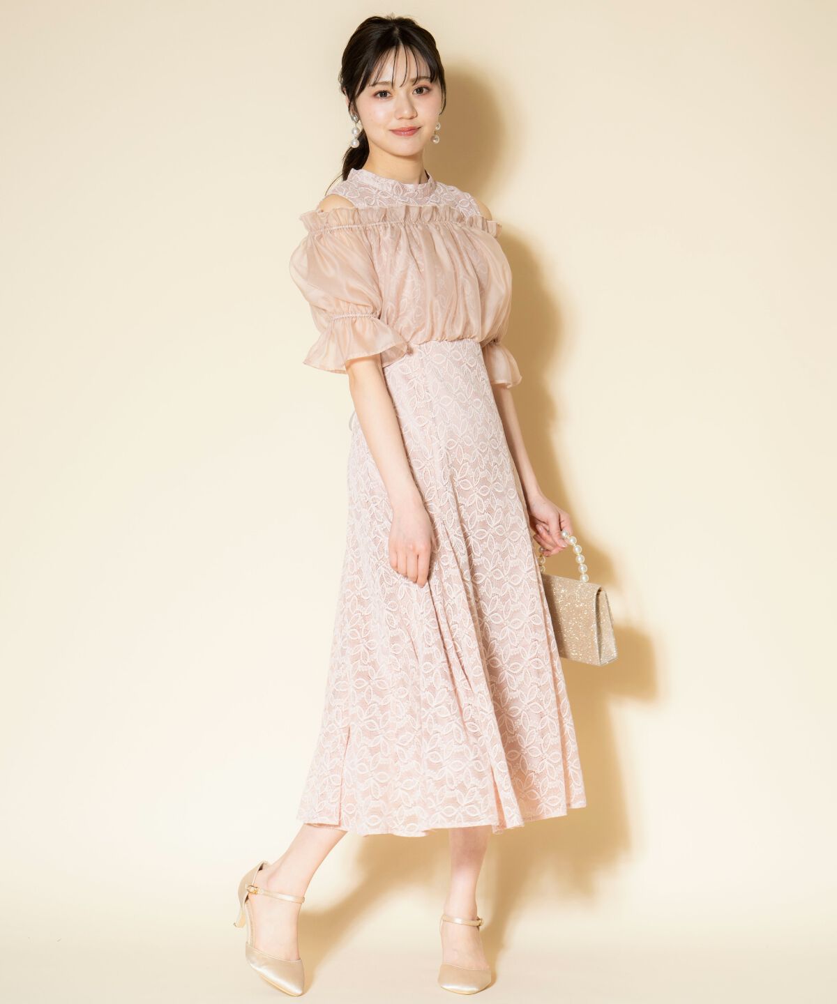 WILLSELECTION「オフショルレースドレス」|ドレス|