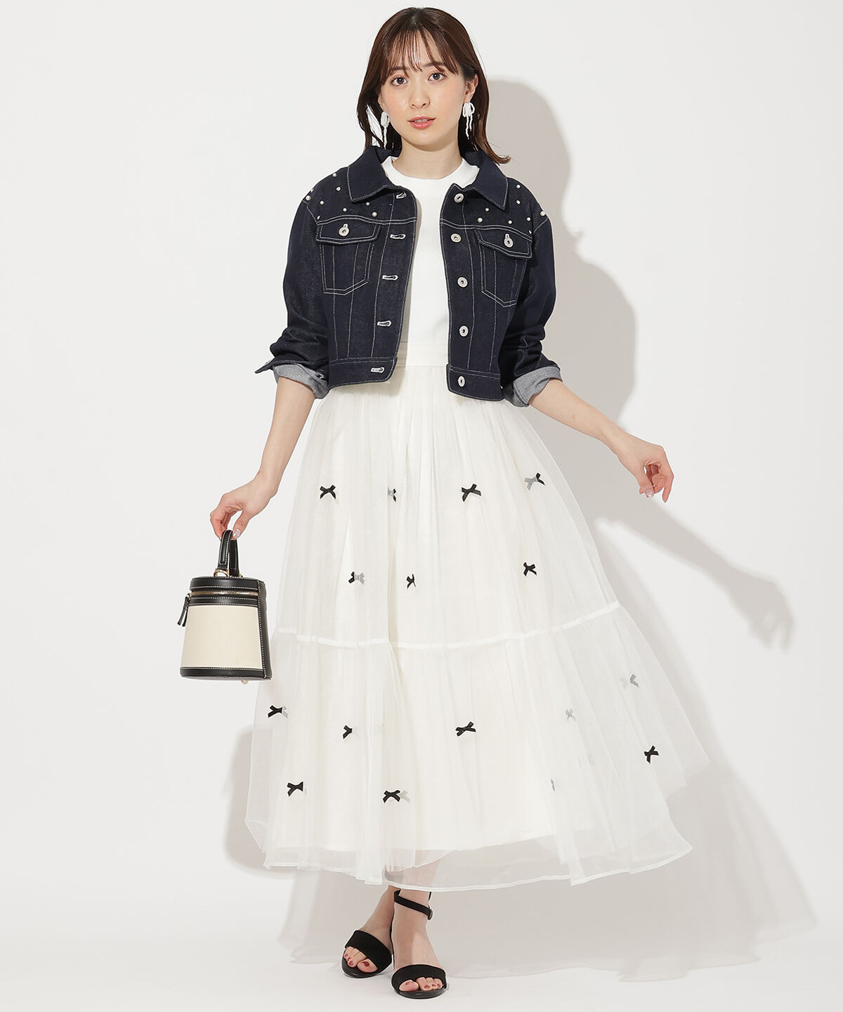 WILLSELECTION「ランダムパール付きデニムジャケット」|デニムジャケット|