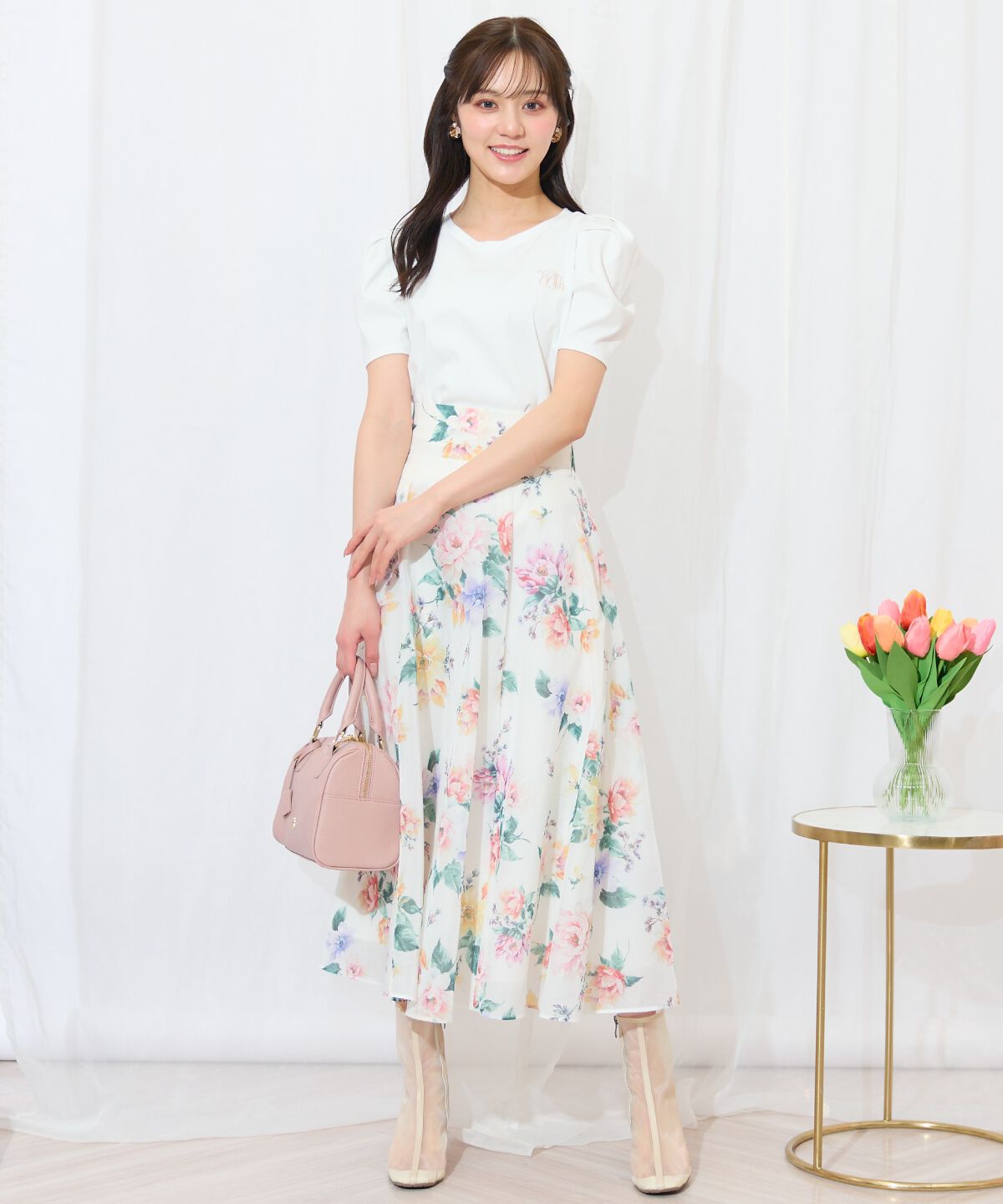 WILLSELECTION「タックスリーブロゴ刺繍トップス」|Tシャツ・カットソー|