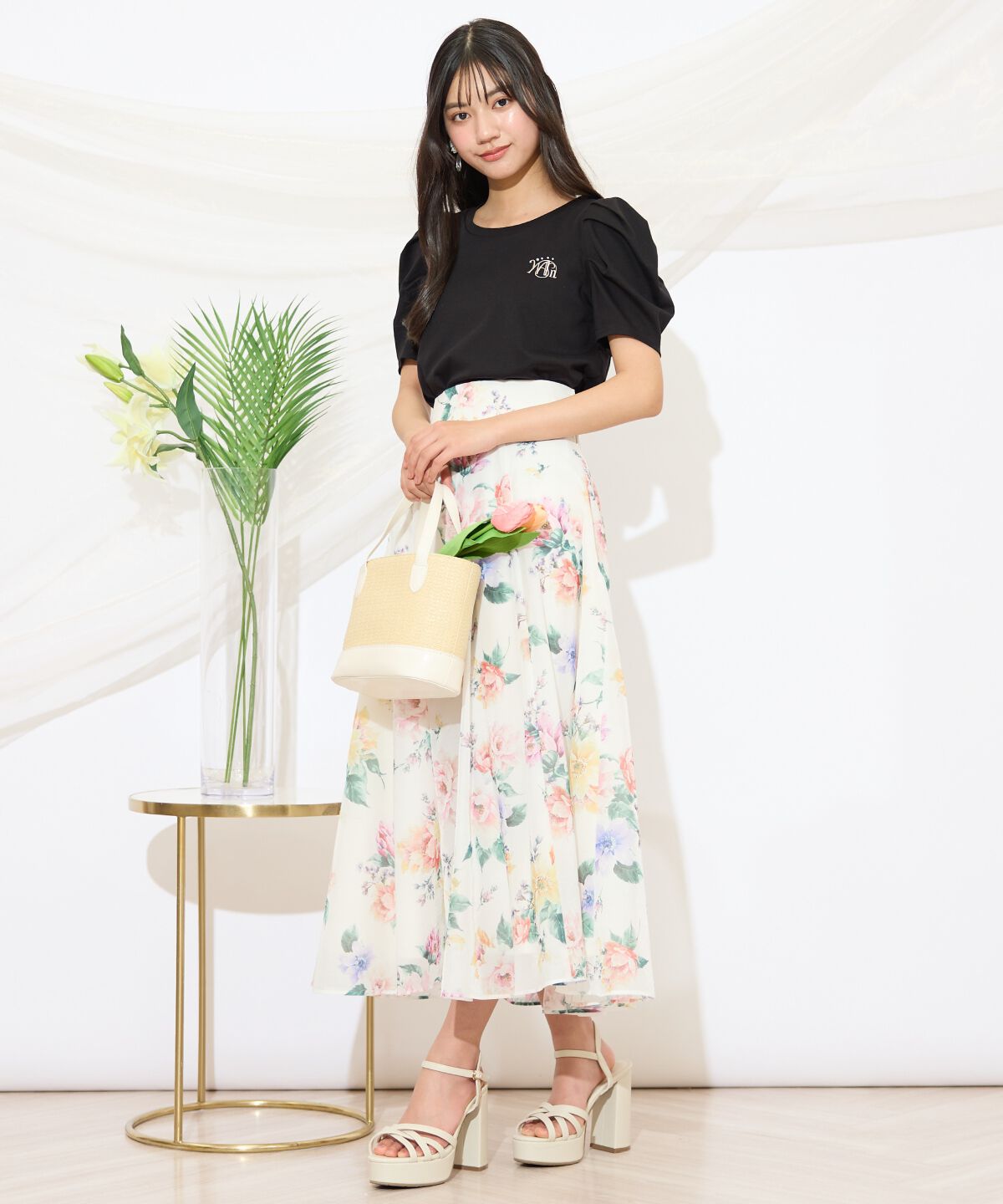 WILLSELECTION「タックスリーブロゴ刺繍トップス」|Tシャツ・カットソー|