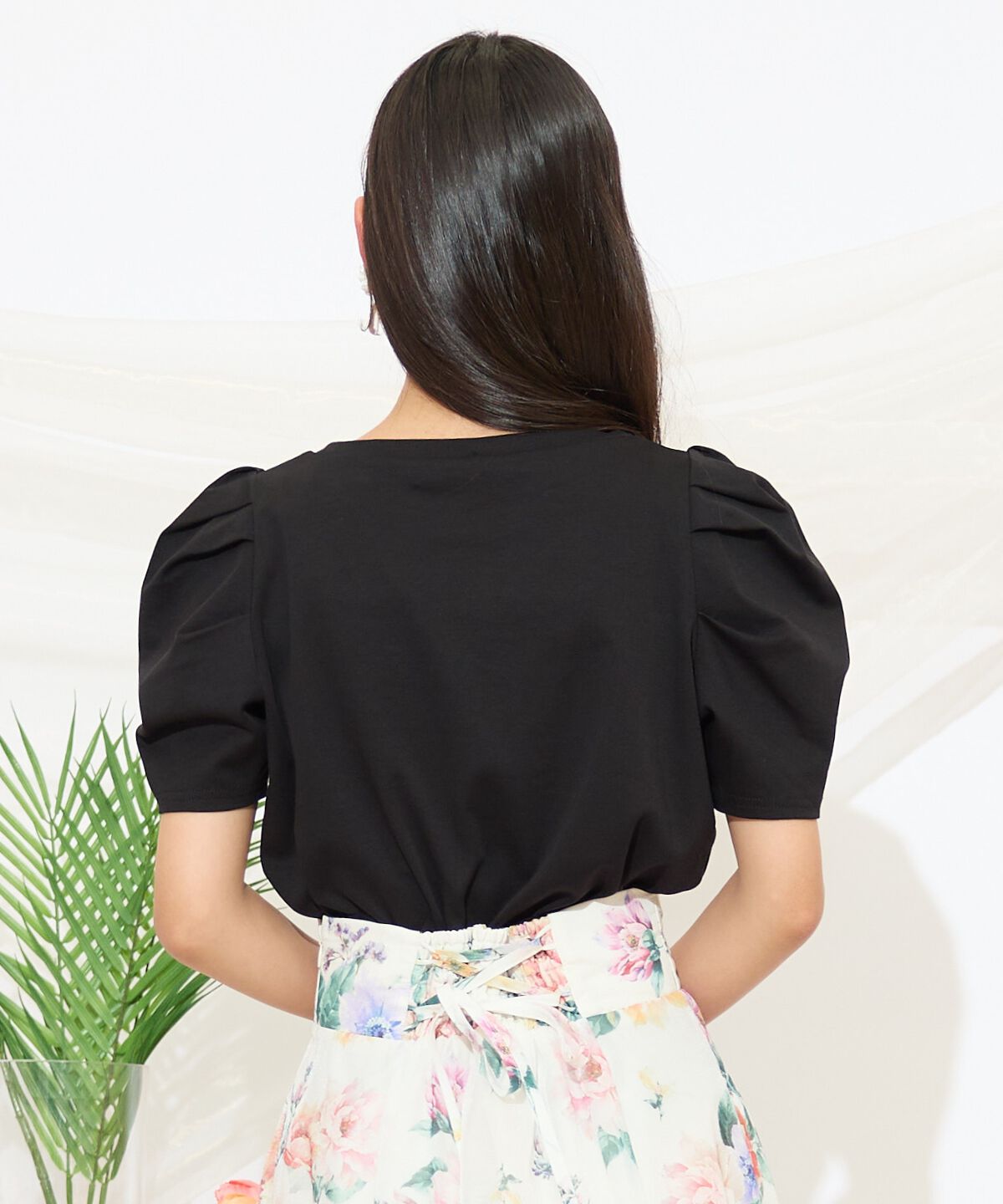 WILLSELECTION「タックスリーブロゴ刺繍トップス」|Tシャツ・カットソー|