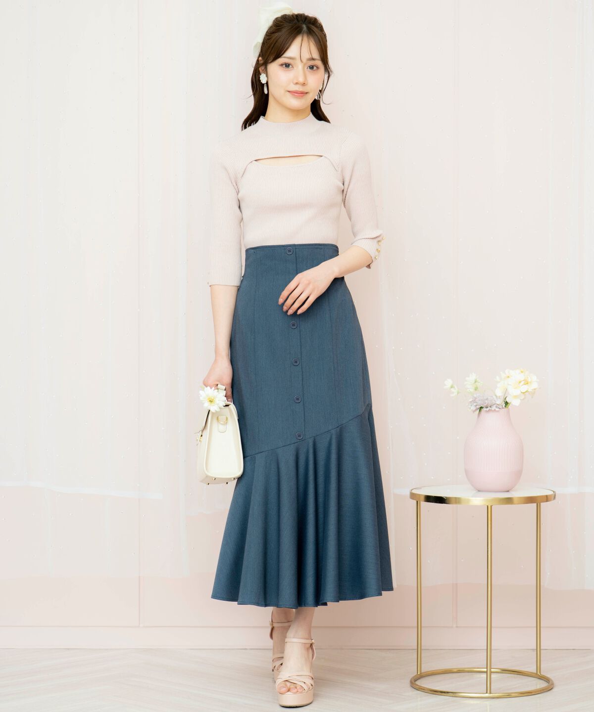 WILLSELECTION「デコルテオープンハイネックプルオーバー」|ニット・セーター|