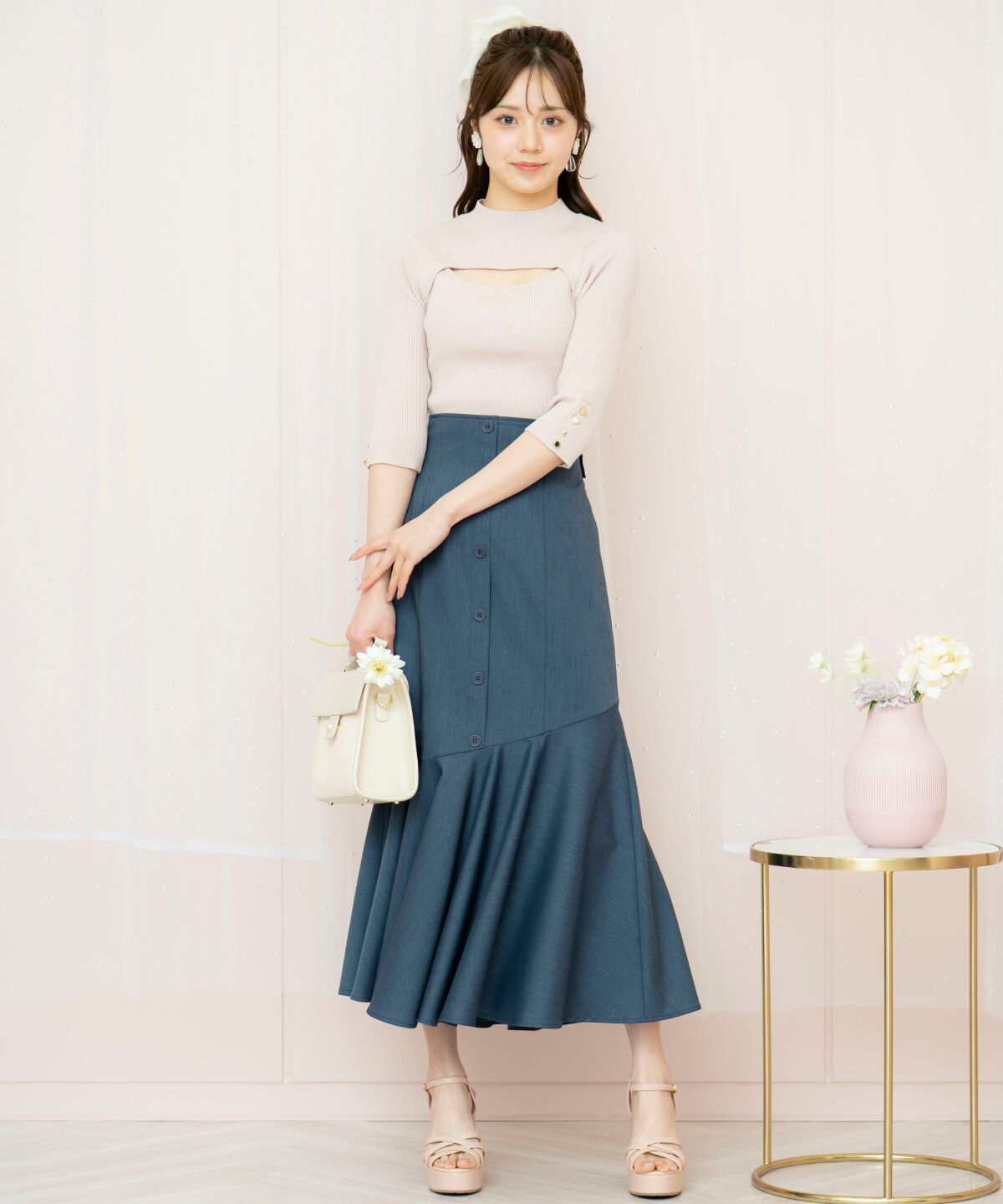 WILLSELECTION「デコルテオープンハイネックプルオーバー」|ニット・セーター|