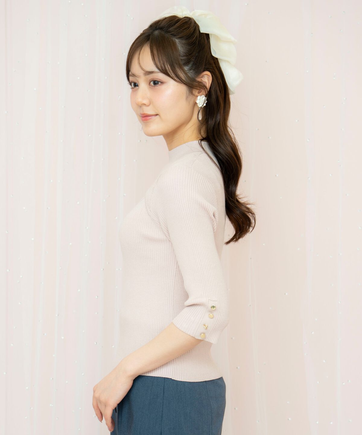 WILLSELECTION「デコルテオープンハイネックプルオーバー」|ニット・セーター|