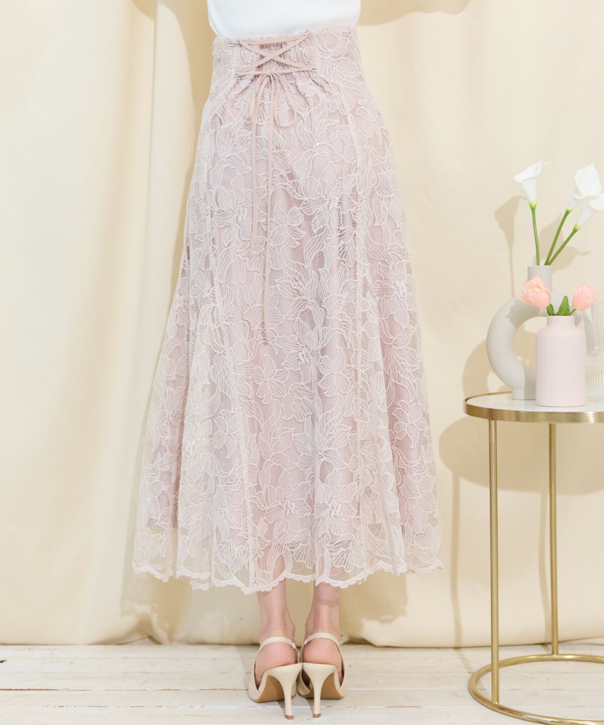 WILLSELECTION「スパンコールレースマーメイドスカート」|フレア|