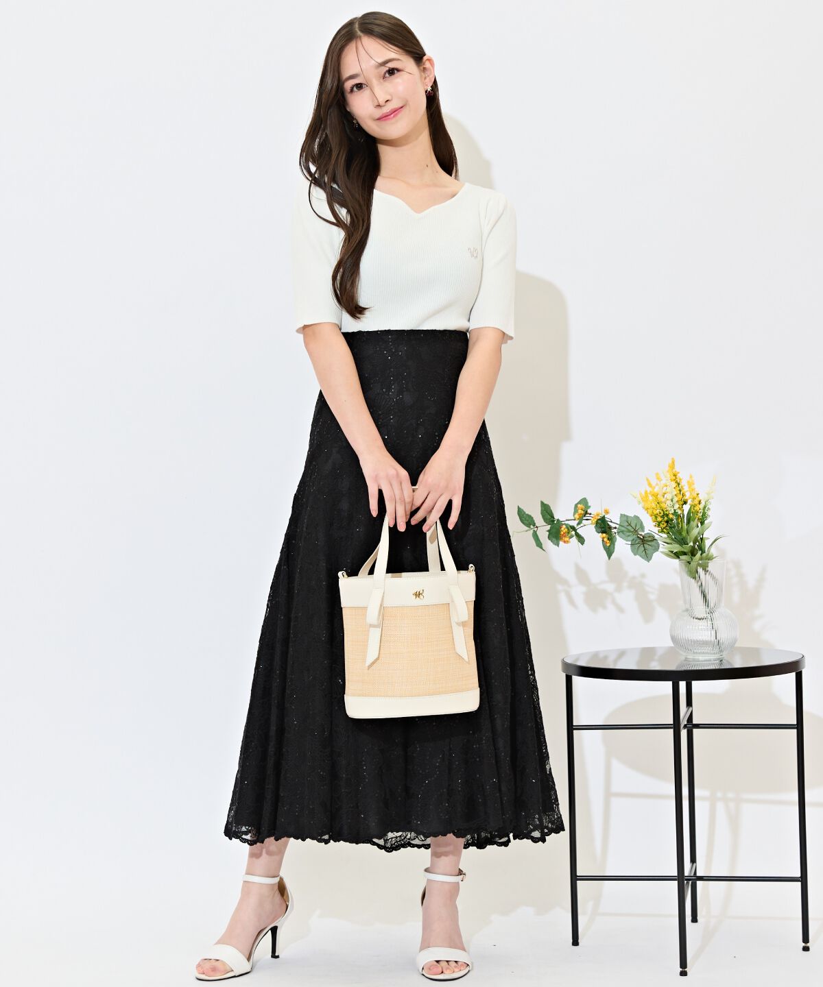 WILLSELECTION「スパンコールレースマーメイドスカート」|フレア|