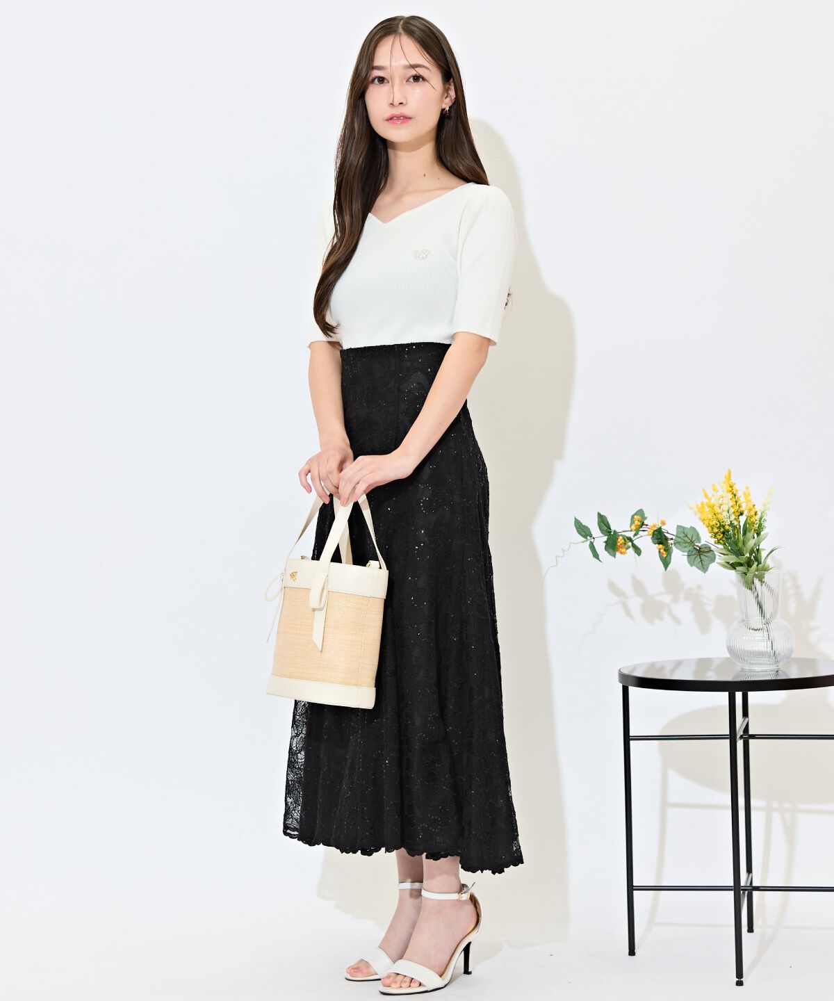 WILLSELECTION「スパンコールレースマーメイドスカート」|フレア|