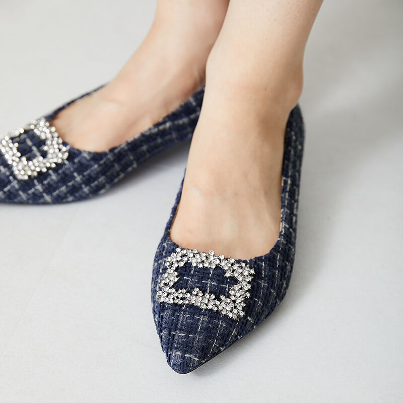 ORiental TRaffic「ビジューモチーフフラットパンプス/31302」|パンプス|NAVY